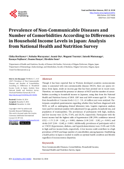 Prevalence of Non-Communicable Diseases and Number of