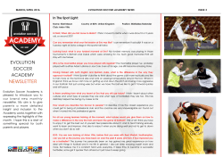 Evo-Academy - NEWSLETTER - ISSUE 3
