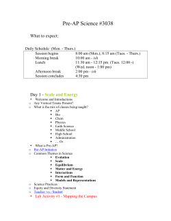Pre-AP Science #3038 - The University of Tulsa