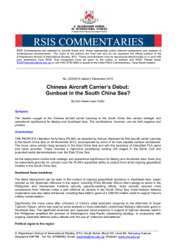 Chinese Aircraft Carrier`s Debut: Gunboat in the South China Sea?