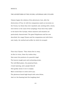 BOOK IX. THE ADVENTURES OF THE CICONS, LOTOPHAGI AND