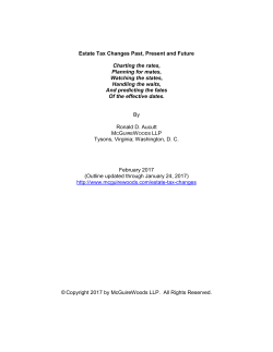 Estate Tax Changes Past, Present and Future