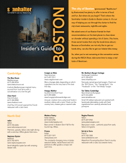 Boston Insider`s Guide