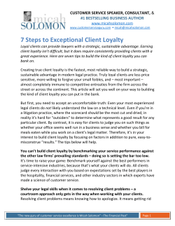 7 Steps to Exceptional Client Loyalty