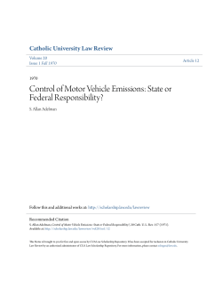 Control of Motor Vehicle Emissions: State or Federal Responsibility?