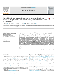 Rainfall kinetic energy controlling erosion processes and sediment