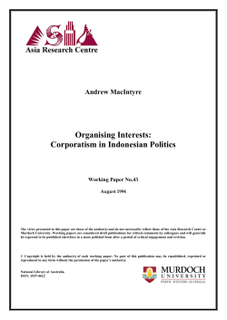 Organising Interests: Corporatism in Indonesian Politics