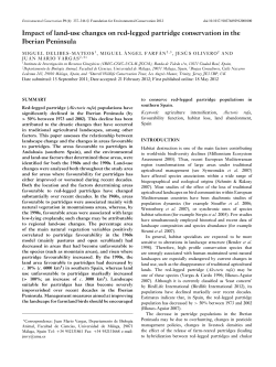 Impact of land-use changes on red-legged partridge conservation in