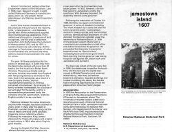 Jamestown island - National Park Service History