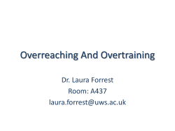 Overreaching And Overtraining - Moodle