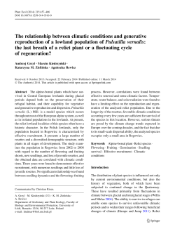 The relationship between climatic conditions and generative