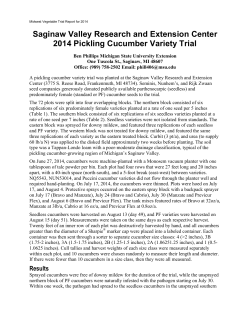 Saginaw Valley pickling cucumber variety trial