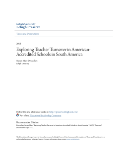 Exploring Teacher Turnover in American