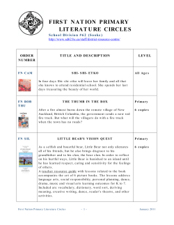 first nation primary literature circles
