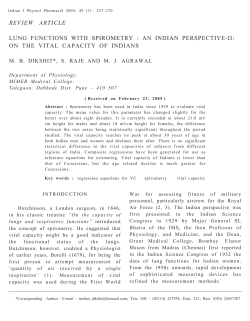 REVIEW ARTICLE LUNG FUNCTIONS WITH SPIROMETRY : AN