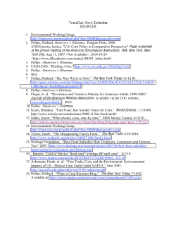 TraceOut: Corn Subsidies SOURCES 1. Environmental Working