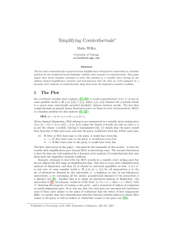 Simplifying Counterfactuals - UChicago Philosophy