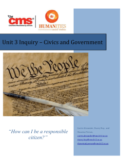 Unit 3 Inquiry – Civics and Government