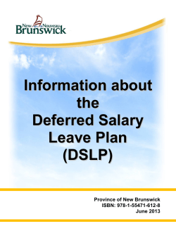 Information about the Deferred Salary Leave Plan (DSLP)