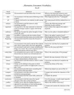 Alternative Assessment Vocabulary ELA