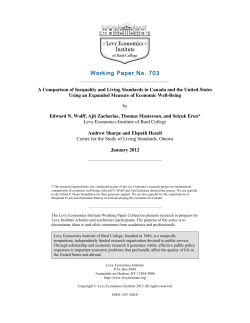 A Comparison of Inequality and Living Standards in Canada and the