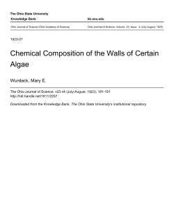 Chemical Composition of the Walls of Certain Algae