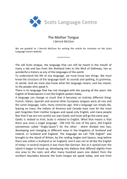 The Mother Tongue - Scots Language Centre