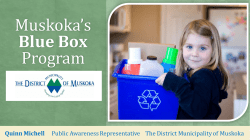 Muskoka`s Blue Box Program - Muskoka Watershed Council