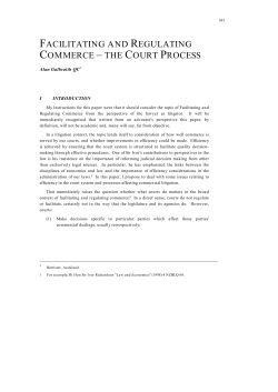 facilitating and regulating commerce &ndash; the court process