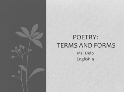 POETRY: TERMS AND FORMS
