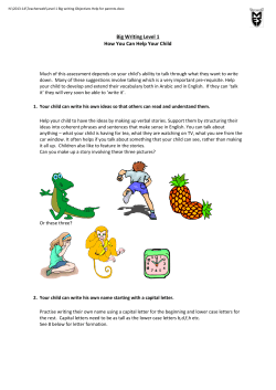 Big Writing Level 1 How You Can Help Your Child