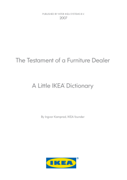 The Testament of a Furniture Dealer A Little &Iota;&Kappa;&Epsilon;&Alpha;&reg; Dictionary