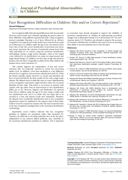 Face Recognition Difficulties in Children: Hits and/or Correct