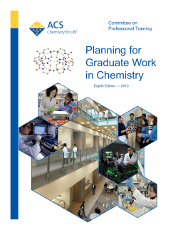 Planning for Graduate Work in Chemistry