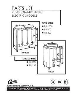 parts list - Wilbur Curtis