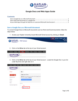 Google Docs and Web Apps Guide Contents