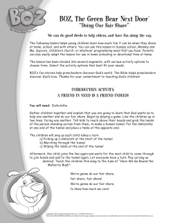 Lesson 5 – Doing Our Fair Share