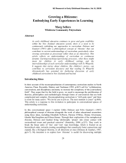 Growing a Rhizome: Embodying Early Experiences in Learning