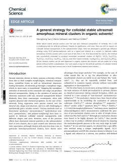 A general strategy for colloidal stable ultrasmall