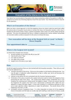 Evacuation of the Uterus in the Surgical Unit
