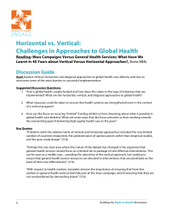 Horizontal vs. Vertical: Challenges in Approaches to