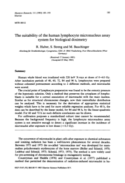 The suitability of the human lymphocyte micronucleus assay system