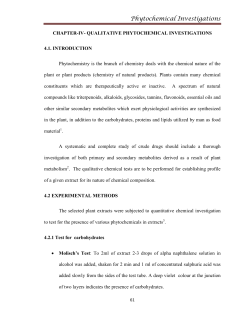 Phytochemical Investigations
