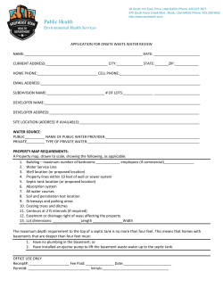 APPLICATION FOR ONSITE WASTE WATER REVIEW NAME: DATE: