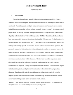Military Death Row - Death Sentences Today