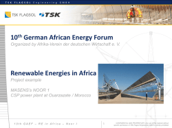 10th German African Energy Forum Renewable Energies in Africa