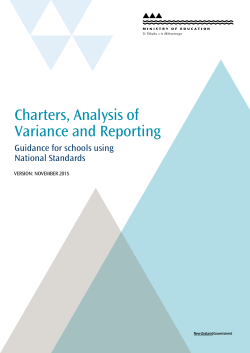 Charters, Analysis of Variance and Reporting