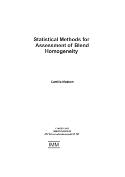 Statistical Methods for Assessment of Blend Homogeneity IMM