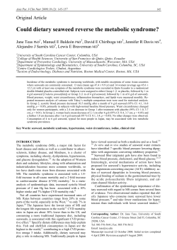 Could dietary seaweed reverse the metabolic syndrome?