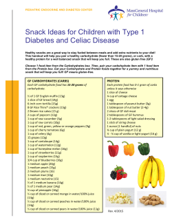 Snack Ideas for Children with Type 1 Diabetes and Celiac Disease